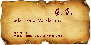 Gózony Valéria névjegykártya